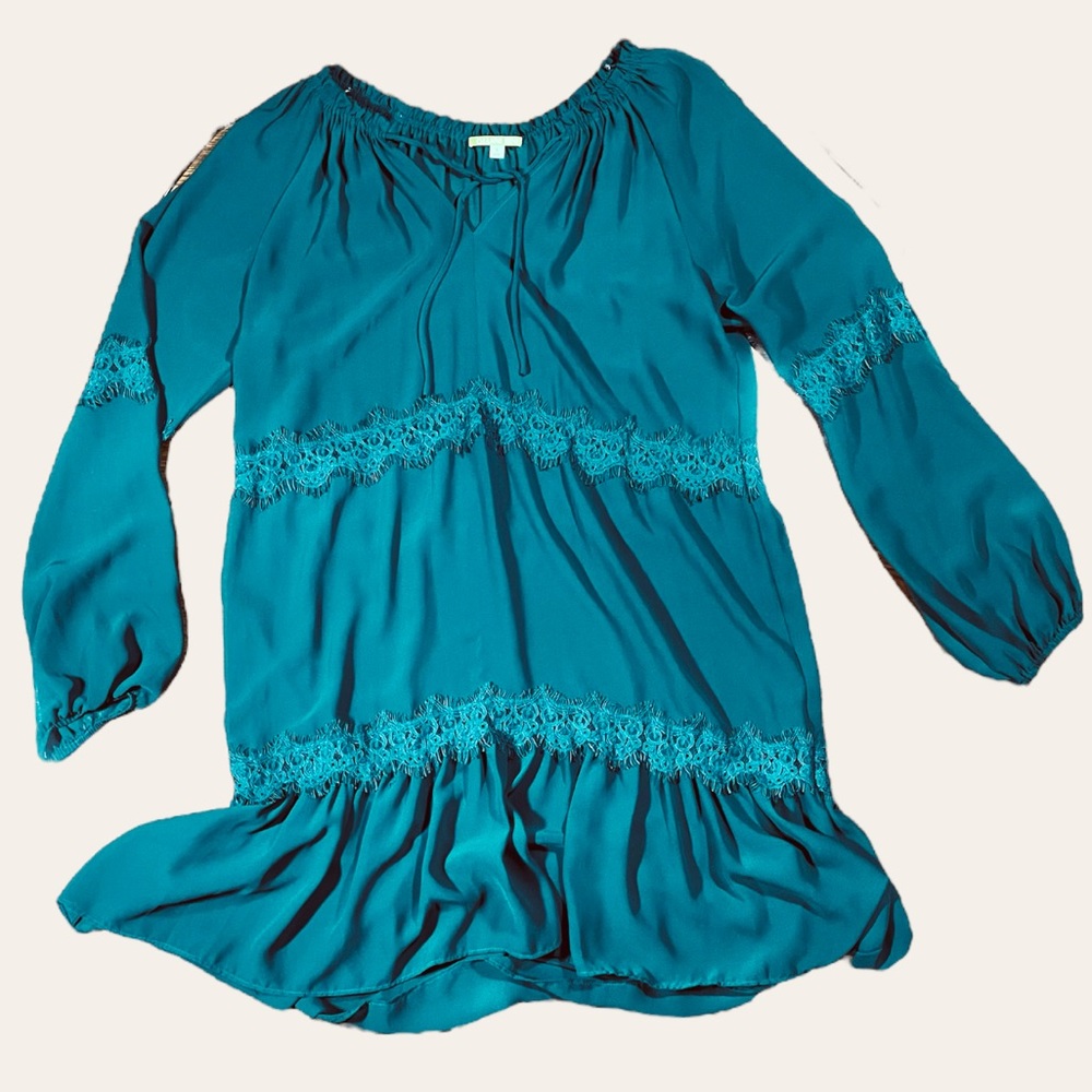 Gianni Bini Emerald Green Sheer Lacy Dress